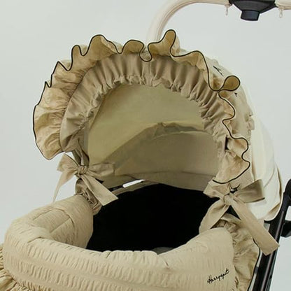 Harryspet Buggy Bonnet Margaret – Universal Fit Pet Stroller Canopy Cover – Decorative Fabric Accessory – Matches Margaret Series – 4 Elegant Colors (Trench Beige)