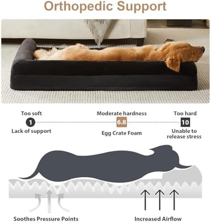 BFPETHOME Orthopedic Washable XLarge Dog Bed for Senior Dog Cozy Sleep