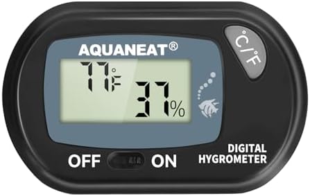 AQUANEAT Reptile Thermometer Hygrometer Digital Display Temperature and Humidity Moniter for Reptiles Rearing Box with Suction Cup