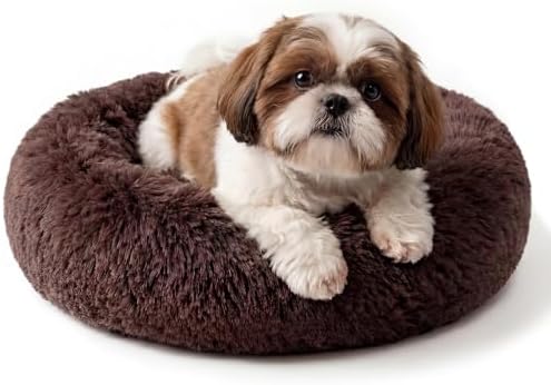 nononfish Small Dog Bed,Soft Calming Donut Sleeping Pet Bed