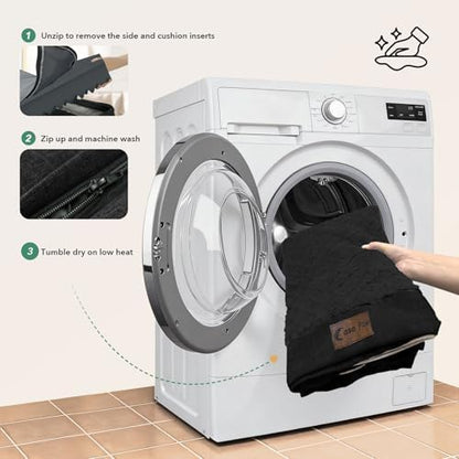 Waterproof Orthopedic Dog Bed for Medium Dogs, 35x22in, Black