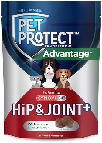 Pet Protect Hip & Joint+ Supplement for Dogs, Chicken Flavor 240ct