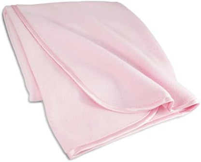 TL Care Fleece Blanket with Silk-Like Satin Trim, Soft, Warm & Cozy, Pink, 30" x 30" for Boys and Girls, Perfect for Baby Carrier, Stroller, Travel and Gifting (Pack of 2)