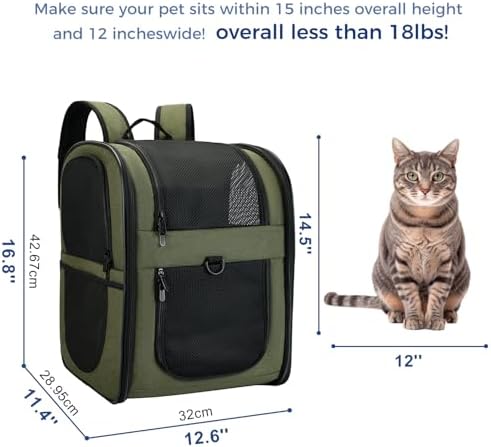 Apollo Walker Cat Carrier Backpack for Small Dogs and Cats Up to 18 lb