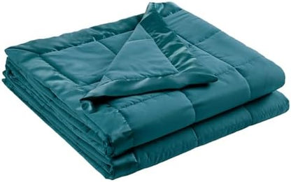 Madison Park Down Alternative King Size Blanket for Bed, Satin Trim, Teal