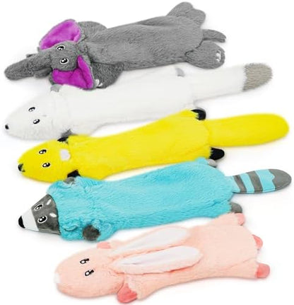 No Stuffing Dog Squeaky Chew Toys Flat Plush for Small Medium Large Breed