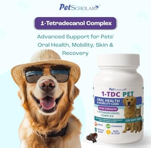 1TDC Dental & Joint Health Softgel Supplement for Dogs & Cats, Supports Oral Health, Stamina, Mobility, Muscle Strength & Recovery, Maintains Skin & Coat Health of Pets (120 Soft Gels)