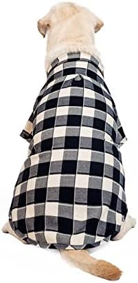 Dog Plaid Shirt for Large Dogs Snap Collared T-Shirt Clothes Blue#1-4XL