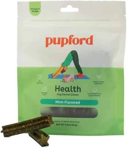 Pupford Freeze Dried Training Treats + Dental Chews Bundle for Dogs & Puppies (Chicken 4oz, Dental Chews 14 Count)