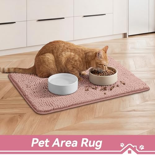 Bcoimo Super Absorbent Cat Door Mat, 24"*17" Anti Slip Mat for Muddy Paws
