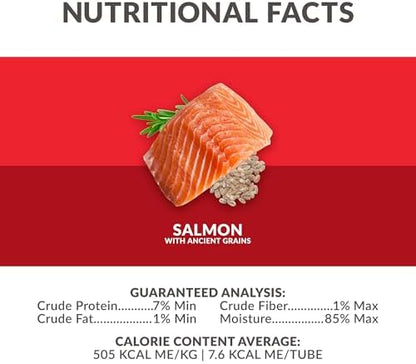 Wild Eats Simply Puree Salmon & Ancient Grains Cat Treats Tub, 48 Servings
