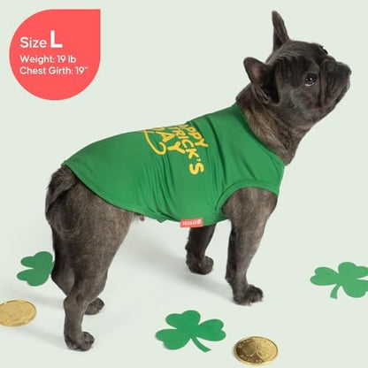 KYEESE 2Pack St. Patrick's Day Dog Shirt, Breathable Tank Top Sleeveless Dog T Shirts for Small Dogs Boy Girl, Lightweight Dogs Clothes Puppy Outfit for Holiday, Green, S