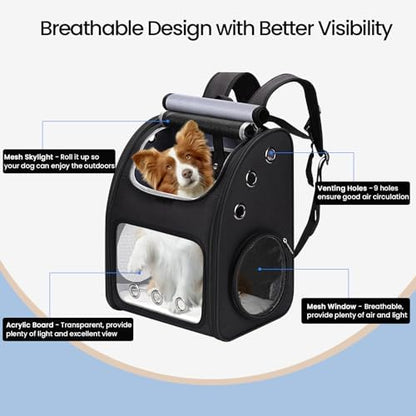 Expandable Cat Backpack Carrier for Small Cats & Pets Up to 18 lbs