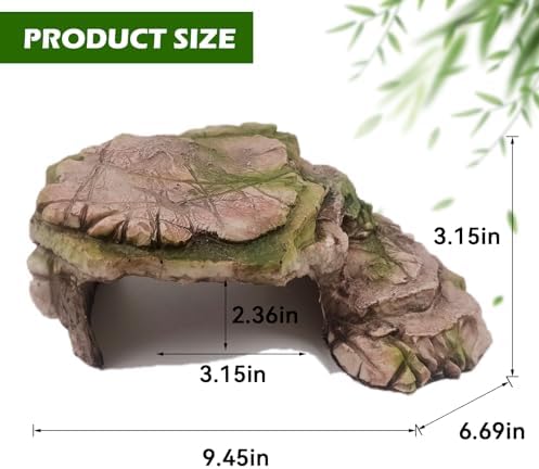 kathson Turtle Basking Platform Resin Bearded Dragon Hides and Caves with Ramp Reptile Resting Terrace Turtle Tank Decorations for Frogs,Tortoise,Lizard,Leopard,Crested Gecko