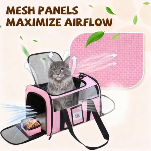 Large Soft Cat Carrier Up to 28 Lbs, Washable Pet Bag Medium to Big Pets