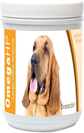 Healthy Breeds Bloodhound Omega HP Fatty Acid Skin and Coat Support Soft Chews 90 Count
