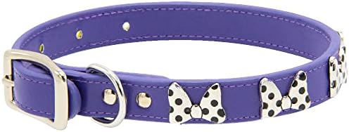 Buckle-Down Dog Collar, Disney, Minnie Mouse Bow with Dots Charms, Extra Large 18 to 24 Inch Length 1.15 Inches Wide