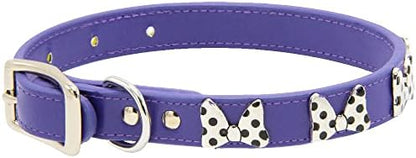 Buckle-Down Dog Collar, Disney, Minnie Mouse Bow with Dots Charms, Extra Large 18 to 24 Inch Length 1.15 Inches Wide