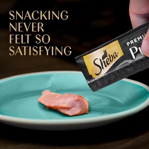 Sheba Premium Puree Lickable Cat Treats, Seared Tuna, 4 Count, 11 Pack
