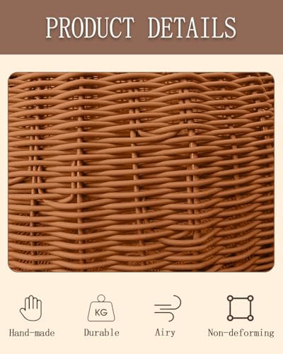 Wicker Cat Bed Indoor & Outdoor, Handwoven PP Rattan Cat Swing Bed with Removable Washable Cushion, Breathable Waterproof Cat House for Cats & Small Dogs (Large–16.9" L × 25.98" H)