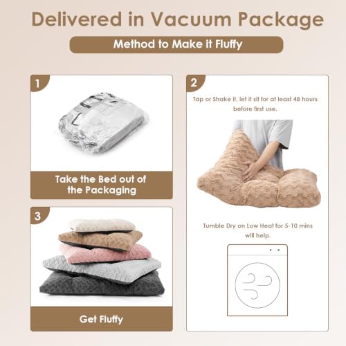 EHEYCIGA Washable XL Dog Beds Large Sized Dog, 44x32 Inch Pet Bed, Camel