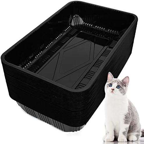 Tessco for You 60 Pack Disposable Litter Boxes for Cats,Black