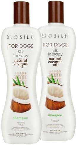 BioSilk for Dogs Silk Therapy Shampoo, with Coconut Oil, 12 Fl Oz, 2-Pack