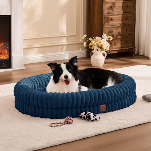 ChiXnuggle Orthopedic Dog Bed, Washable Cover, Faux Fur Bolster Pet Couch