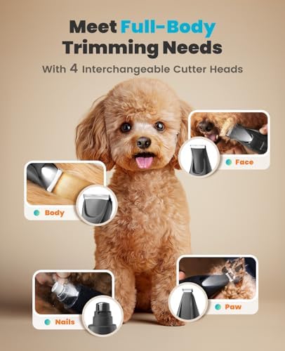 oneisall Professional 4-in-1 Dog Grooming Kit with LED Light