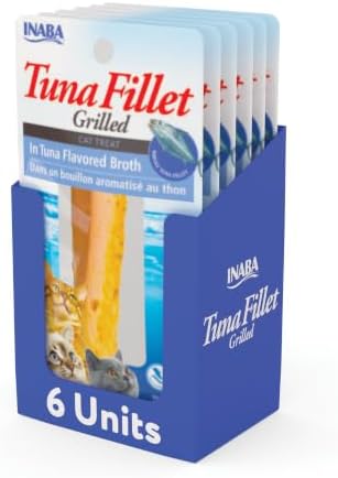 INABA Grilled Fillets Cat Treats, Tuna in Tuna Broth, 6ct