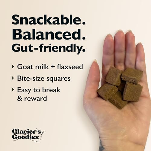 Glacier's Goodies Goat Milk Dog Treats, Peanut Carob & Pumpkin, Crunchy Natural Biscuits for Sensitive Stomachs, Limited Ingredient Training Treats