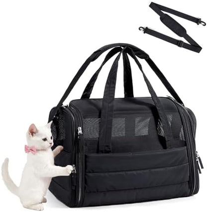 BAGSMART Cat Carrier Soft-Sided Puffy Quilted Collapsible Pet Travel Bag