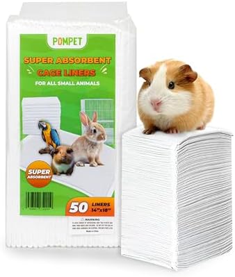 14"" X 18"" Disposable Guinea Pig Cage Liners 50 PCS, Rabbit, Hedgehog, Hamster, Chinchilla, Cat, Reptile and Other Small Animals