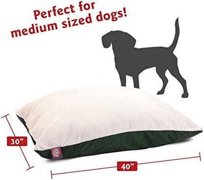 Majestic Pet Rectangle Medium Dog Bed Washable – Removable Slipcover Pet Bed – Dog Crate Bed Super Value Pillow Dog Bed – Dog Kennel Bed for Sleeping - Dog Bed Medium Breed 30 x 40 Inch – Green