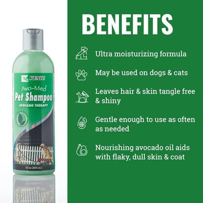 Kenic AVO-Med Conditioning Pet Shampoo – Ultra-Nourishing Avocado Blend for Dogs & Cats, Restorative Clean, Soap & Paraben-Free, Made in USA