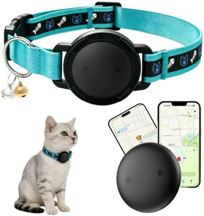 GPS Cat Tracker Collar (Android & iOS), Real-Time Activity Tracking Blue