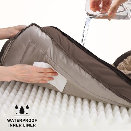 INVENHO Orthopedic Medium Dog Dogs, Egg-Crate Foam Dog Couch with Washable Removable Cover, Waterproof Lining and Nonskid Bottom