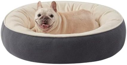 30 inches Soft Touch Fleece Donut Dog Bed for Medium Dogs,Dark Grey