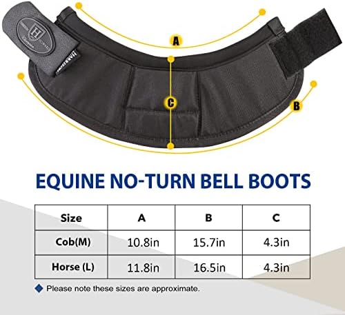 Harrison Howard Horse Bell Boots Overreach Bell Boots No-Turn Bell Boots for Horse-Durable Protective Hoof Boot