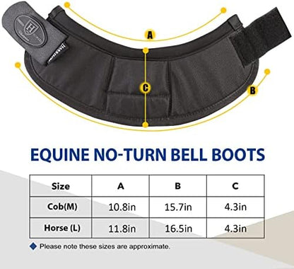 Harrison Howard Horse Bell Boots Overreach Bell Boots No-Turn Bell Boots for Horse-Durable Protective Hoof Boot