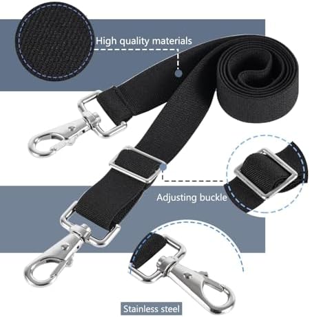Premium Horse Blanket Sheet Leg Straps, Replacement Stretchy Belly Strap with Double Swivel Snaps, Adjustable Elastic Length from 24 to 42 Inch Winter Blanket