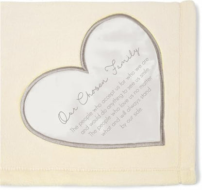 Pavilion Gift Company - Chosen Family Royal Plush Blanket, The Comfort Blanket, Throw Blanket for Couch, Soft Fluffy Sofa Bed Blanket, 1 Count, 50 x 60 Inches, Cream