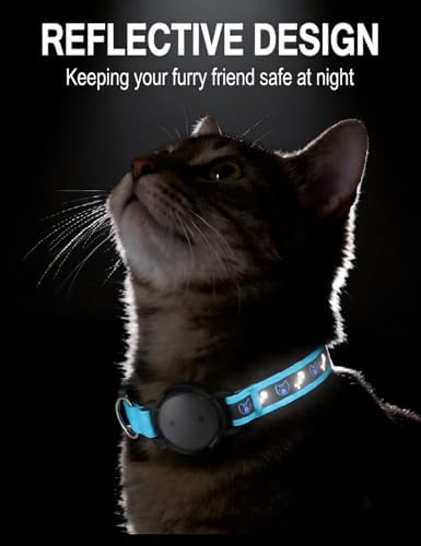 GPS Cat Tracker Collar (Android & iOS), Real-Time Activity Tracking Blue