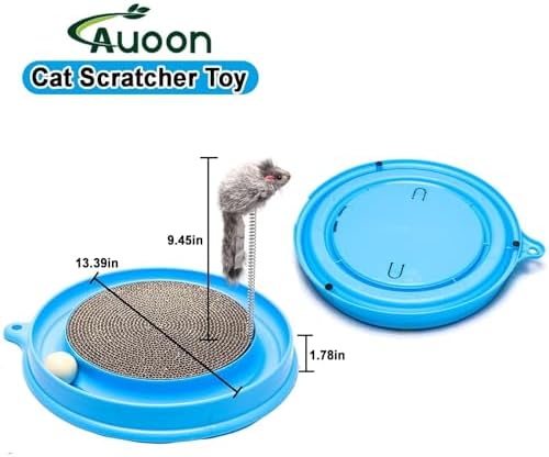 AUOON Cat Scratcher Toy with Ball Track for Indoor Cats Kittens, Milk Shake