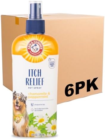 Arm & Hammer Dog Itch Relief Spray, Chamomile & Peppermint, 8 Fl Oz, 6-Pack