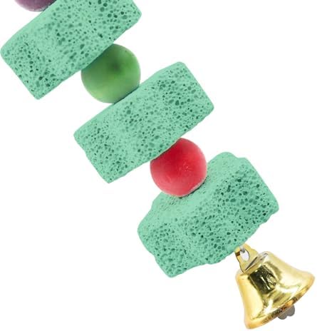 Oooct 2 Pack Large Chicken Chewing Toy, Chick Beak Grinding Calcium Stone with Bells, Chicken Cage Accessories, Cage Toys for Cockatiel Parakeet Parrot Budgies Rat Hamster Rabbit Bunny African Grey