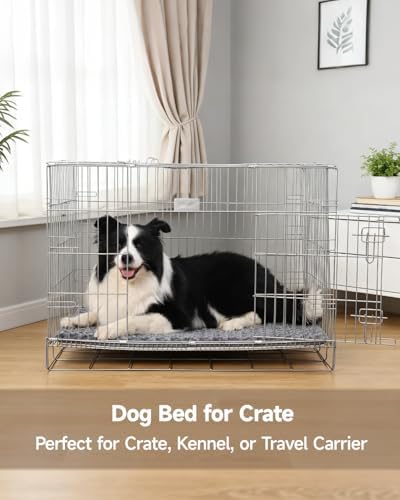 Dog Bed for Crate Pad, High Resilience Foam Crate Mat Bed, 35x22, Dark Grey