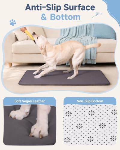 XL Large Dog Crate Pad Mat, Waterproof Wipeable Pad, 41x27, Graphite Grey
