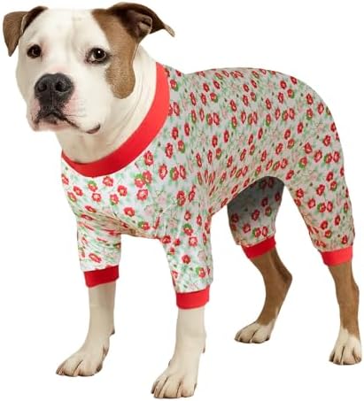 LovinPet Fall Dog Pjs, Dog Pajamas, Pink Granny Print, 2XL