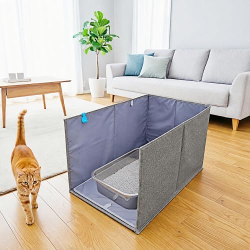 Extra Large Cat Litter Box Enclosure, Open Top High Sided Splash Guard, Waterproof Shield for Cat Litter Boxes